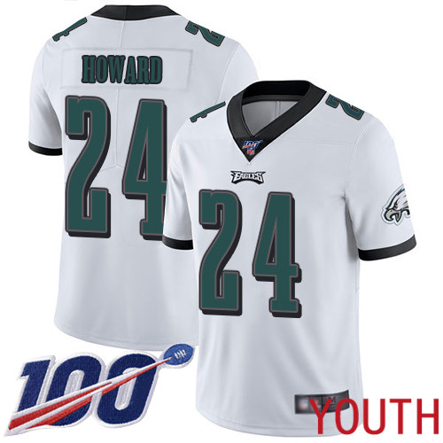 Youth Philadelphia Eagles 24 Jordan Howard White Vapor Untouchable NFL Jersey Limited Player Season